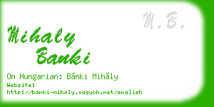 mihaly banki business card